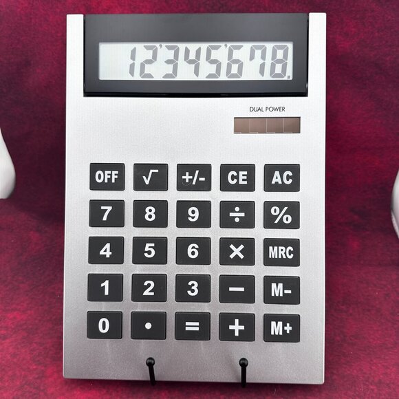 PHILIPPE AMIEL JUMBO DESKTOP CALCULATOR, ELECTRONIC TILT DISPLAY, A4-SIZED - Picture 4 of 11